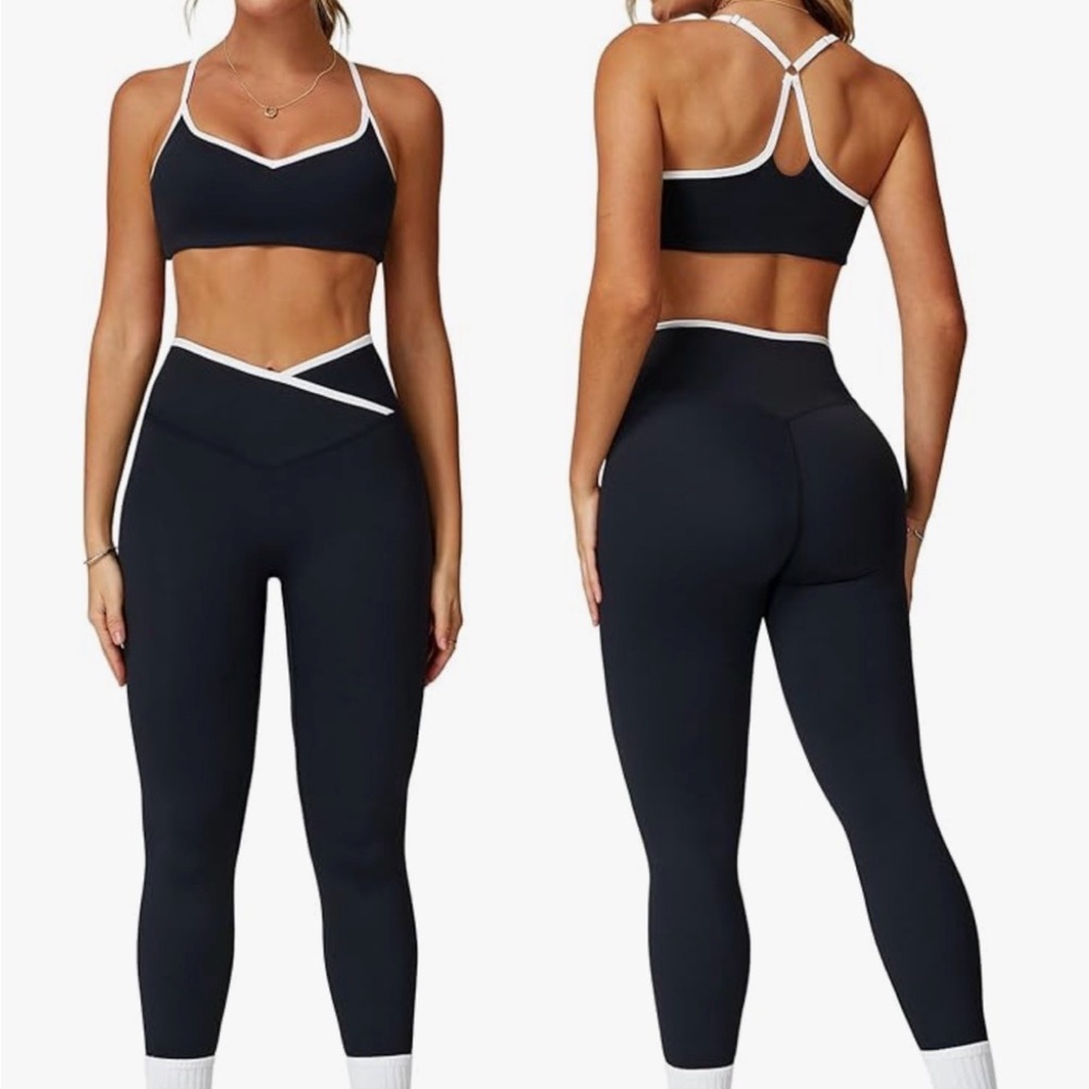 Women's Black and White Activewear Set